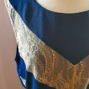 Champagne & Strawberry lace shimmery dress szL